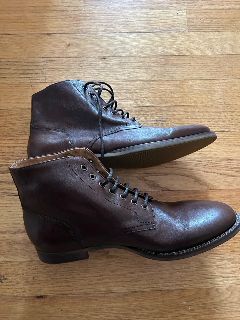 M. Gemi Men's Brown Leather Lace-Up Boots